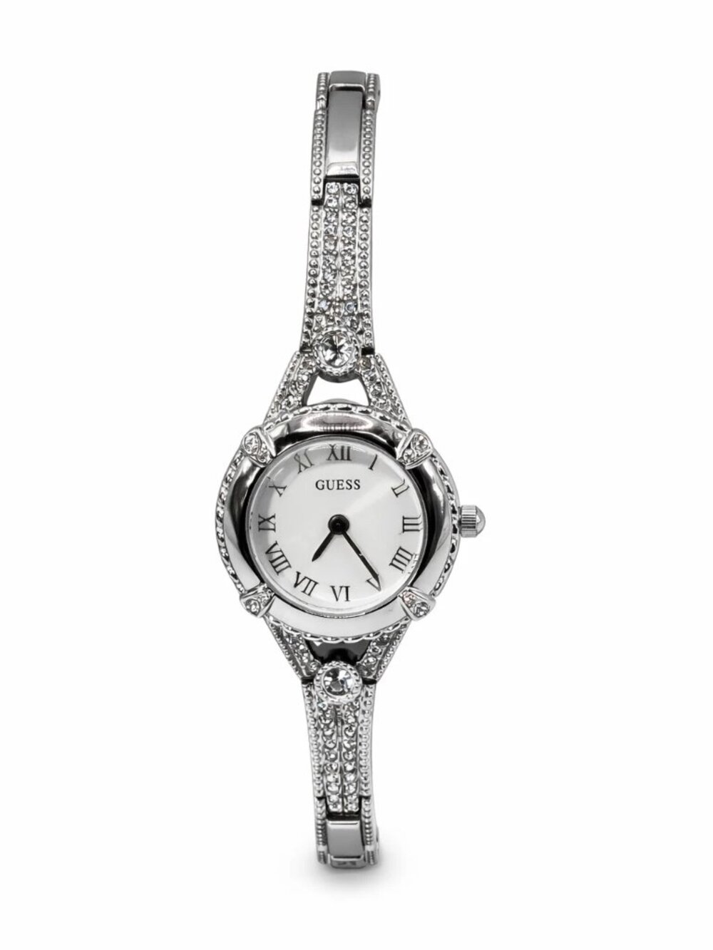 GUESS Women's Silver Tone Bracelet Watch 22mm U0135L1 Petite Classic